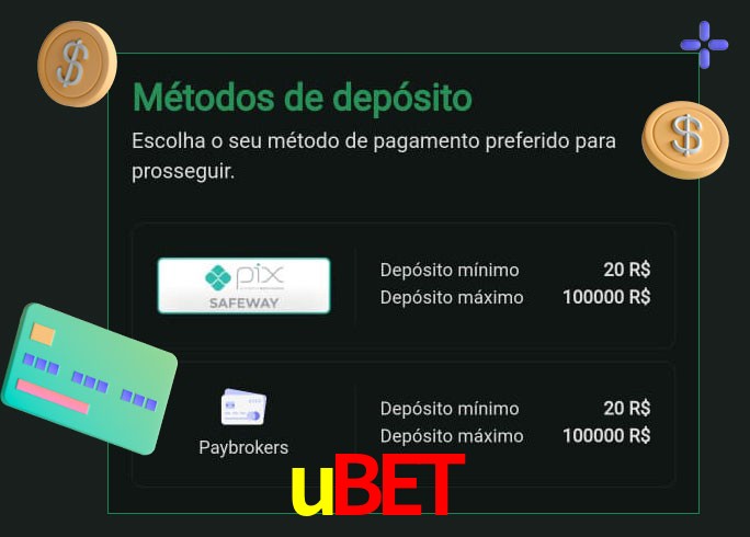 O cassino ubet oferece uma grande variedade de métodos de pagamento